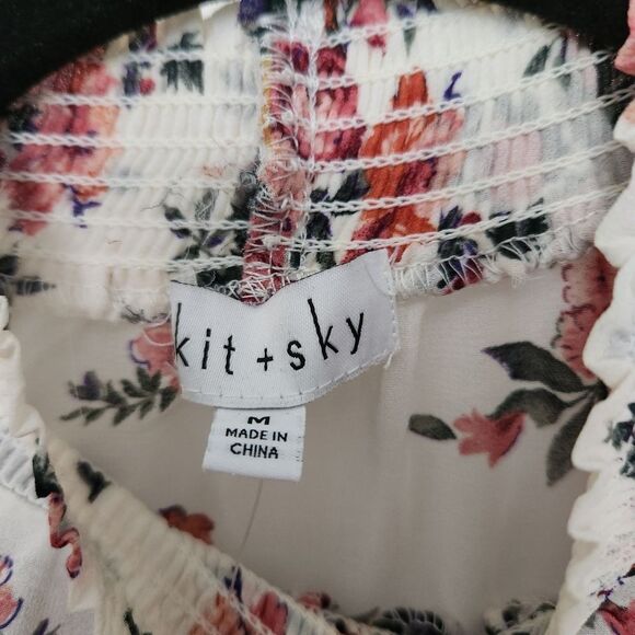 Kit plus Sky Womens Floral Sheer Long Sleeve Lined Knee Length Dress Med *DEFECT - Picture 6 of 11